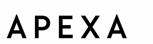 Black 'APEXA' logo on a white background