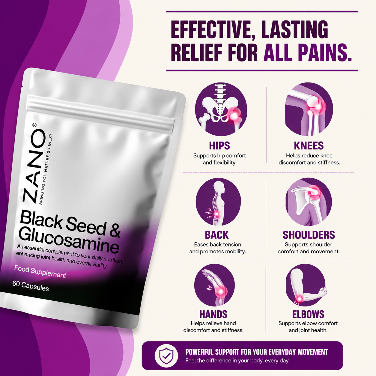 Black Seed Oil & Natural Glucosamine Capsules
