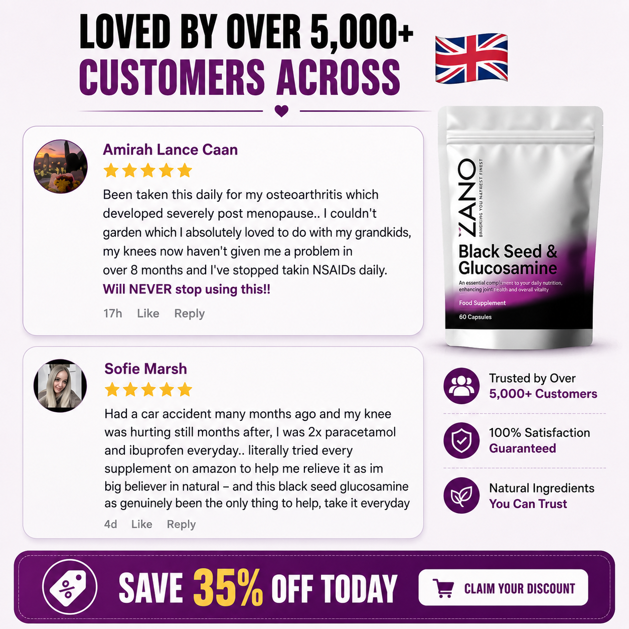Black Seed Oil & Natural Glucosamine Capsules