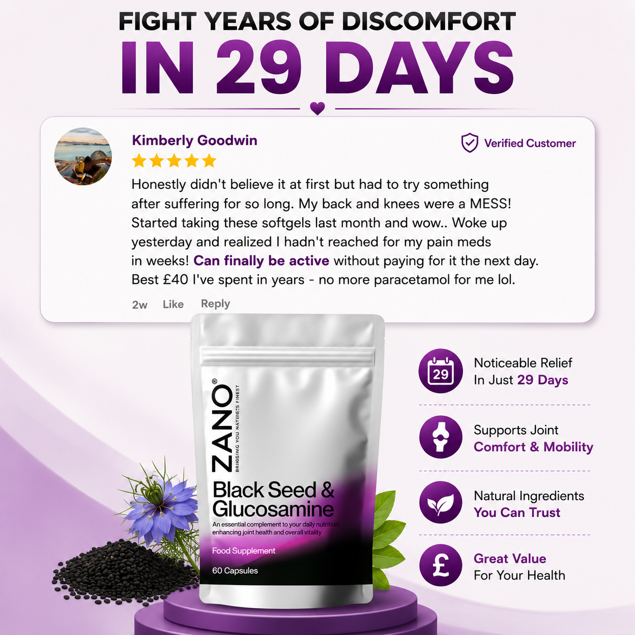 Black Seed Oil & Natural Glucosamine Capsules